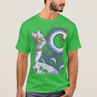 2024 Total Solar Eclipse Cat Watching Total Solar T-Shirt