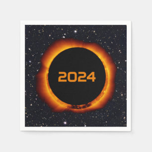 2024 Total Solar Eclipse Date Starry Sky Napkin