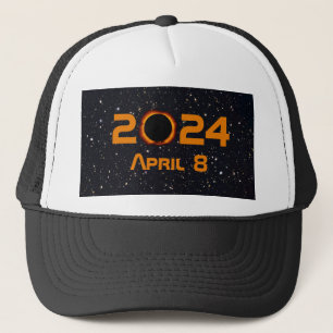 2024 Total Solar Eclipse Date Starry Sky Trucker Hat