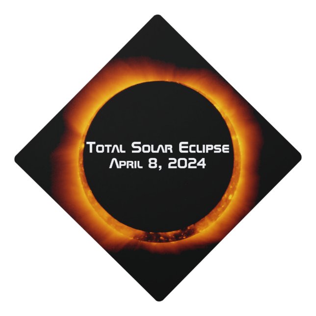 2024 Total Solar Eclipse Graduation Cap Topper (Front)