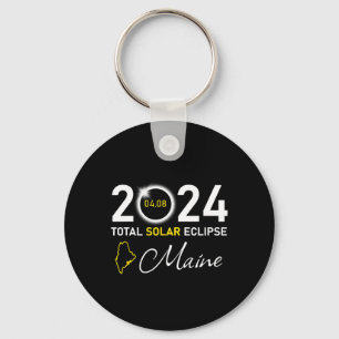 2024 Total Solar Eclipse Maine State  Keychain