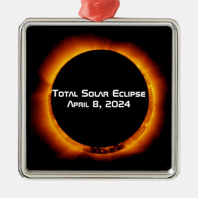 2024 Total Solar Eclipse Metal Ornament (Front)