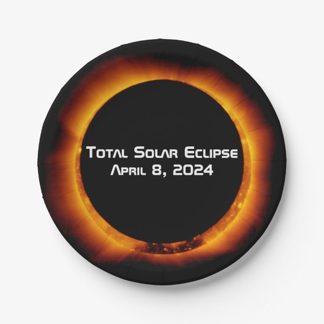 2024 Total Solar Eclipse Paper Plate (Front)