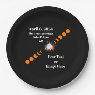 2024 Total Solar Eclipse Paper Plate