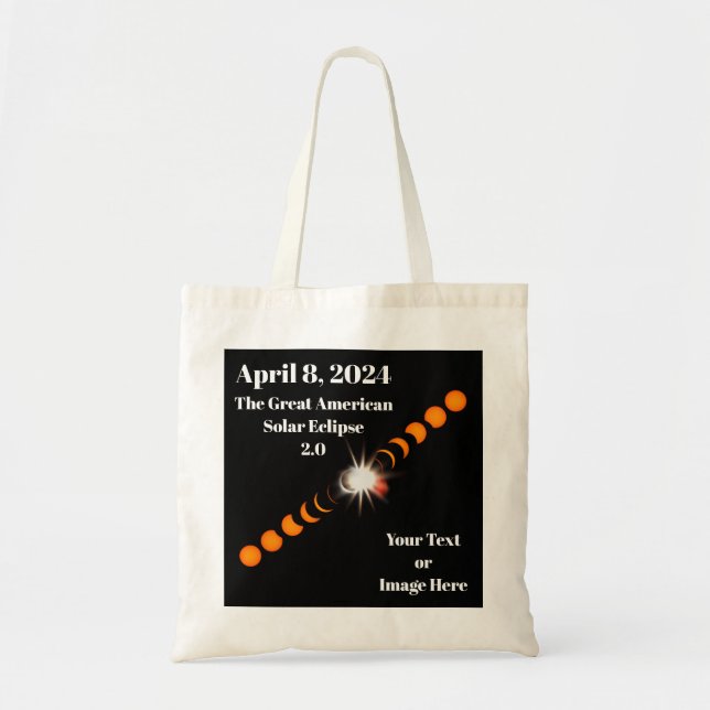 2024 Total Solar Eclipse Paper Tote Bag (Front)