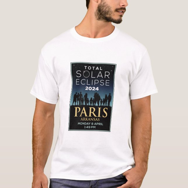 2024 Total Solar Eclipse, Paris, Arkansas T-Shirt (Front)