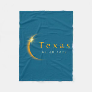 2024 Total Solar Eclipse State Texas April 8, 2024 Fleece Blanket