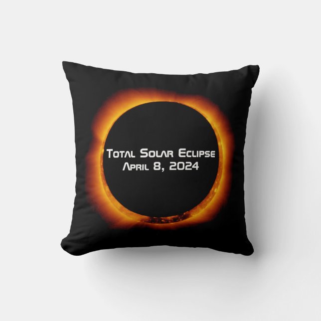 2024 Total Solar Eclipse Throw Pillow (Front)