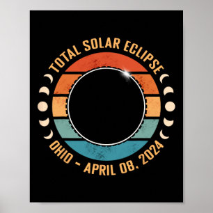 2024 Total Solar Eclipse Totality Path Men Women K Poster