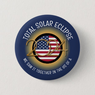  2024 TOTAL SOLAR ECLIPSE USA 2 INCH ROUND BUTTON