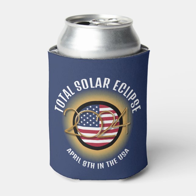  2024 TOTAL SOLAR ECLIPSE USA CAN COOLER (Can Front)