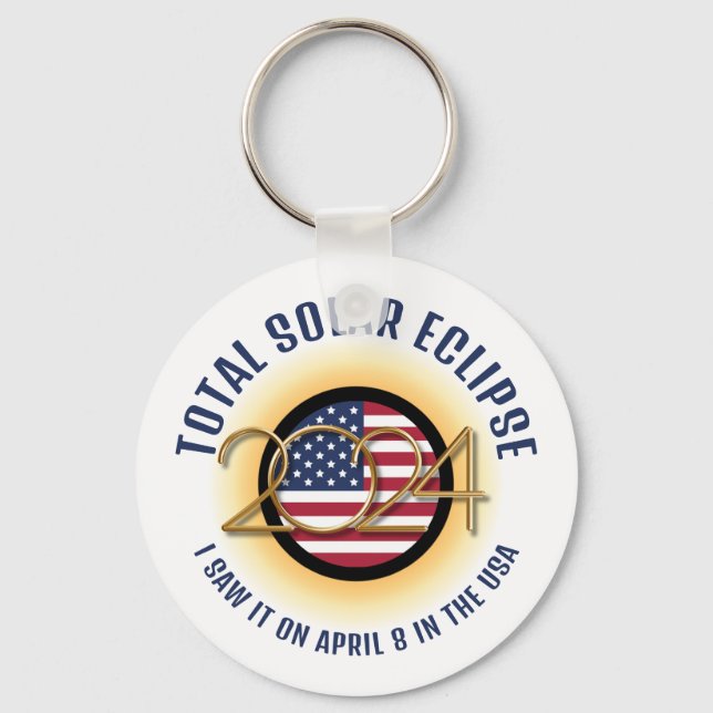 2024 TOTAL SOLAR ECLIPSE USA KEYCHAIN (Front)