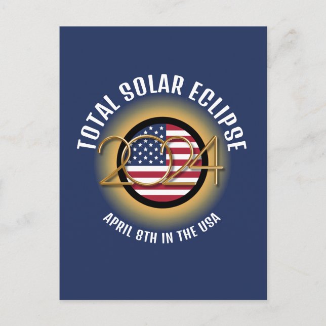  2024 TOTAL SOLAR ECLIPSE USA POSTCARD (Front)