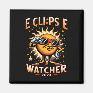 2024 Total Solar Eclipse Watcher Sun Wearing Eclip Magnet