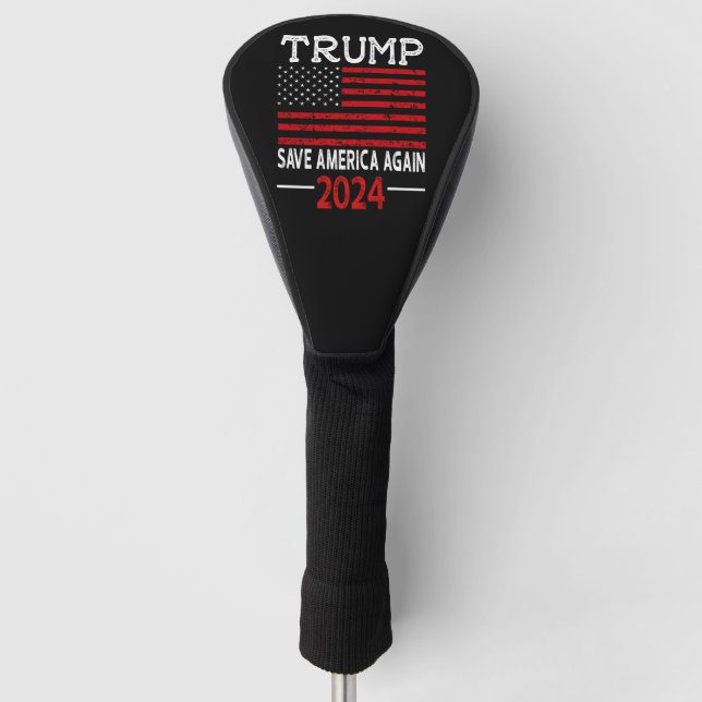 2024 Trump Save America Again USA Flag  Golf Head Cover (Front)