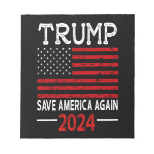 2024 Trump Save America Again USA Flag Notepad
