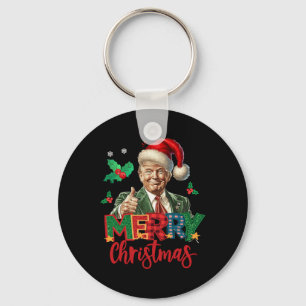 2024 Trump Winner Election Merry Christmas Funny T Keychain