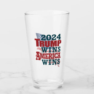 2024 Trump Wins - America Wins Glass