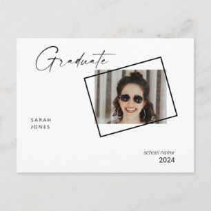 2024 Two Photo Collage Graduation Party Postcard