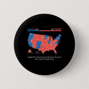 2024 U.s Presidential Election Results College Map 2 Inch Round Button