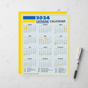 2024 Ukraine Calendar with Ukrainian Holidays
