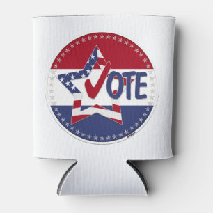2024 USA Flag Star Vote Check Mark Can Cooler