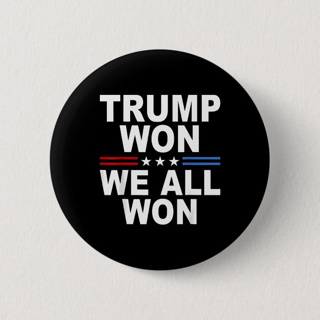 2024 Usa Flag Trump Won  2 Inch Round Button (Front)