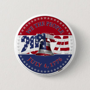 2024 USA Flag We The People Liberty Bell 2 Inch Round Button