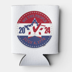 2024 USA Flag We The People Star Check Mark Can Cooler