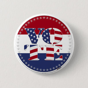 2024 V O T E USA Flag 2 Inch Round Button
