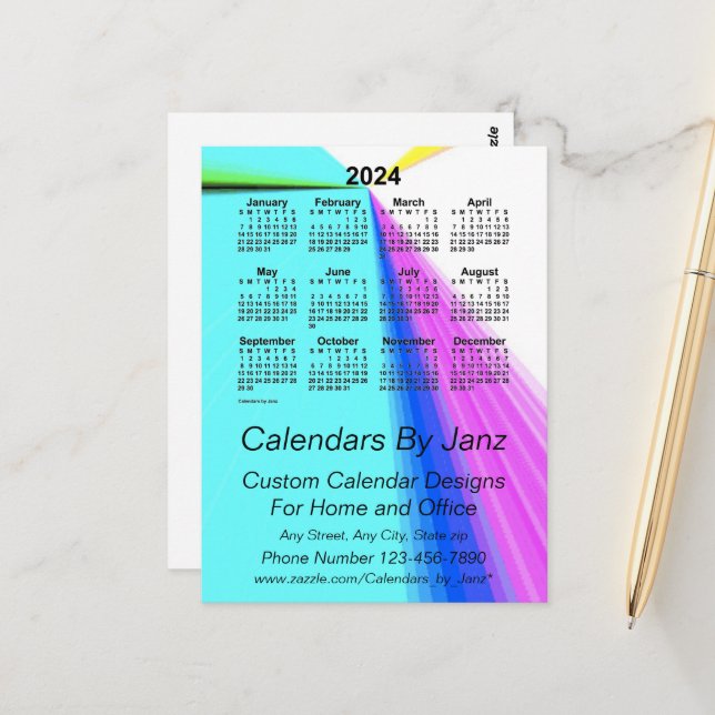 2024 Vanishing Point Business Calendar by Janz Postcard (Front/Back In Situ)