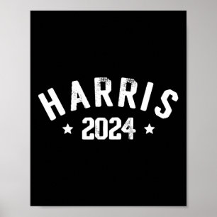 2024 Vintage Curved Vintage Font Kamala Harris 202 Poster