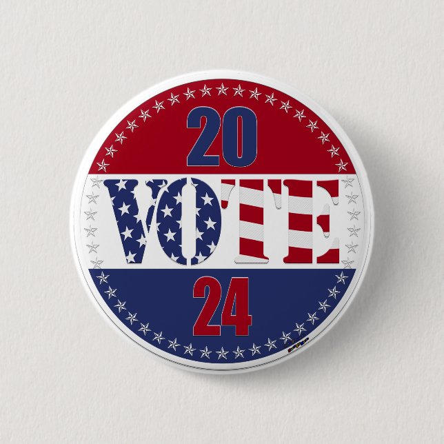 2024 VOTE USA Flag 2 Inch Round Button (Front)