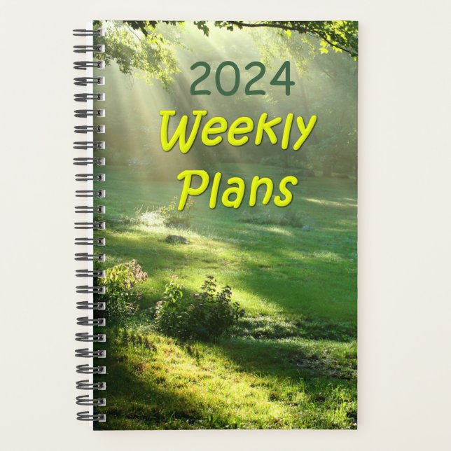 2024 Weekly Plans Simple Heaven's Light Design Planner (Front)