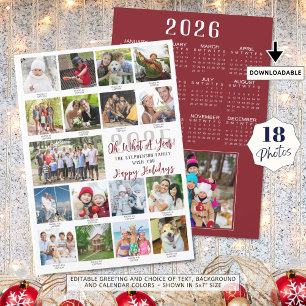 2024 What A Year 18 Photos Captions 2025 Calendar Holiday Card