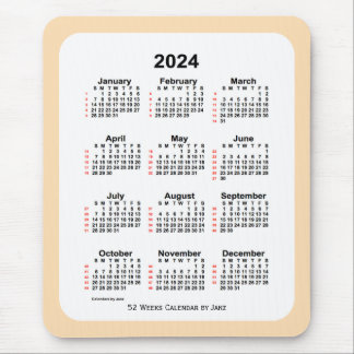 2024 Wheat 52 Week Calendar by Janz Mouse Pad