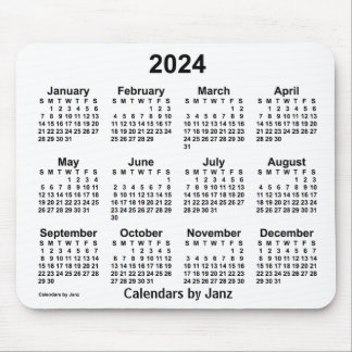2024 White Calendar by Janz Mouse Pad