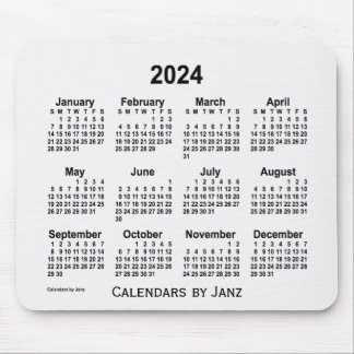 2024 White Smoke Calendar by Janz Mouse Pad