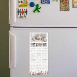 2024 Wild Flower Photo Calendar Magnetic Card