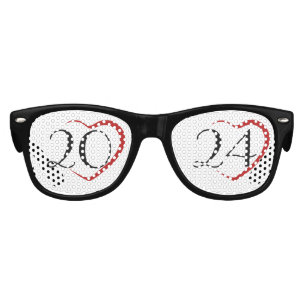 2024 with Heart New Year's Eve Party Glasses