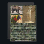 2024 Year Calendar Camouflage Add 3 Custom Photos Magnetic Invitation<br><div class="desc">This 2024 year, personalized monthly calendar magnet shows the days of the week for each month in white on a green and brown camouflage background. This is a simple, bold yearly calendar to help you conquer the new year. Always know what date it is and check the days of the...</div>