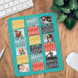 2024 Year Monthly Calendar Modern Photo Collage Mouse Pad<br><div class="desc">This personalized 2024 year monthly calendar mousepad has a mid-century modern geometric look with asymmetrical colour blocks and cut-out paper style typography. Use the easy templates to add six of your favourite photos (horizontal work best, but all shapes will automatically adjust to fit the frames). This vibrant, ultra-mod calendar will...</div>