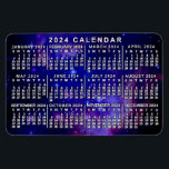 2024 Year Monthly Calendar Outer Space Nebula Magnet<br><div class="desc">This 2024 year monthly calendar flexible magnet shows the days of the week for each month in white on an outer-space background made of the Small Magellanic Cloud tinted blue. The Small Magellanic Cloud is a galaxy about 200, 000 light-years way that orbits our own Milky Way spiral galaxy. This...</div>