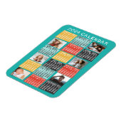 2024 Year Monthly Calendar Photo Collage Modern Magnet (Left Side)
