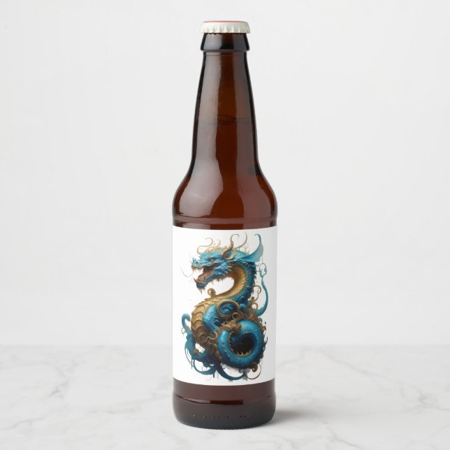 2024 Year of Blue Dragon Beer Bottle Label (Front)