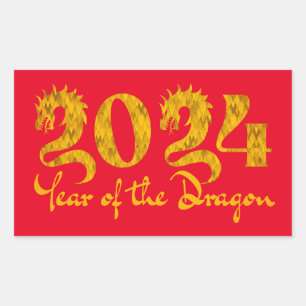 2024 YEAR OF THE DRAGON GOLD STICKER