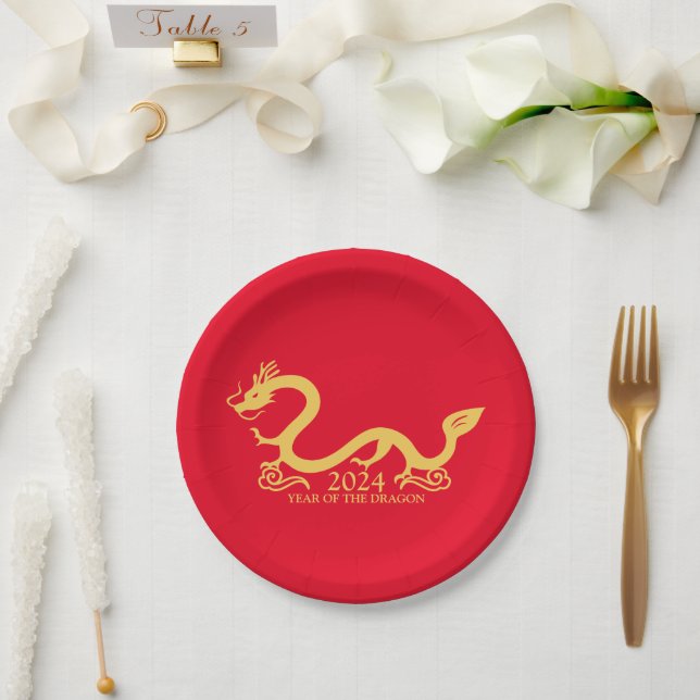 2024 Year of the dragon Paper Plate (Wedding)