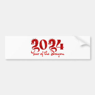 2024 YEAR OF THE DRAGON RED BUMPER STICKER