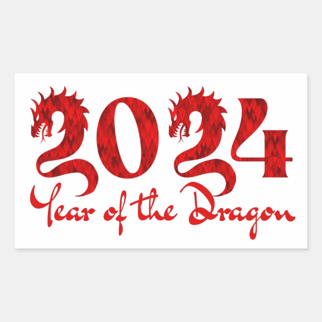 2024 YEAR OF THE DRAGON RED STICKER (Front)