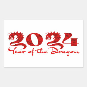 2024 YEAR OF THE DRAGON RED STICKER